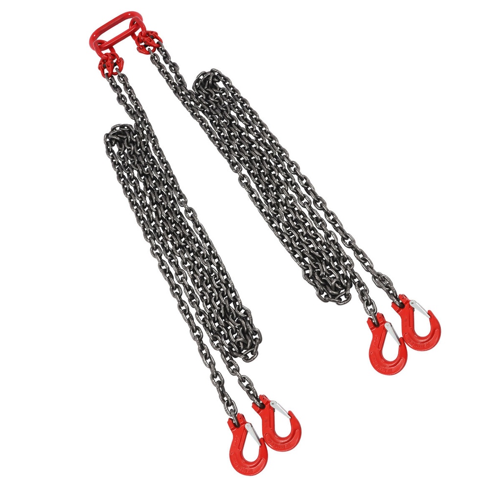 ESLINGA DE CADENA 4 PATAS  9/32" X 4'  TYPE QOS G10 ALLOY CHAIN SLING WLL. 11,200 LBS. @ 60 DEGREES