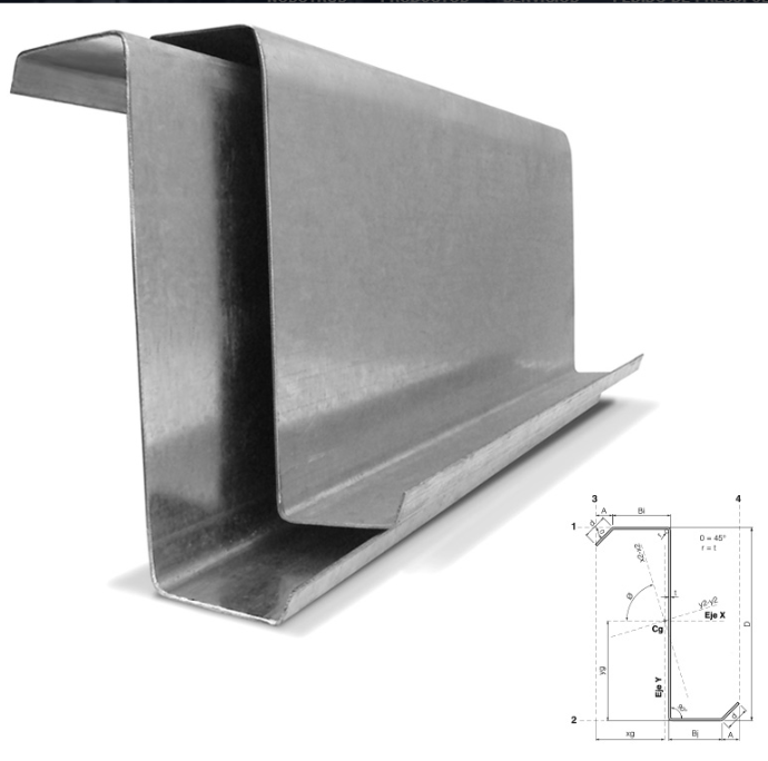 CORREA GALVANIZADA TIPO 8'' CALIBRE 3/32'' TIPO Z