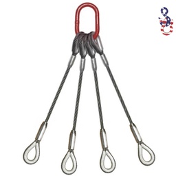 [EC4P3/8X6] ESLINGA DE CABLE DE ACERO DE 4 PATAS 3/8'' X 6'   6X19